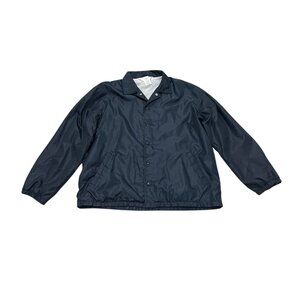 Mens Gildan Navy Coach Jacket Windbreaker Polyester L